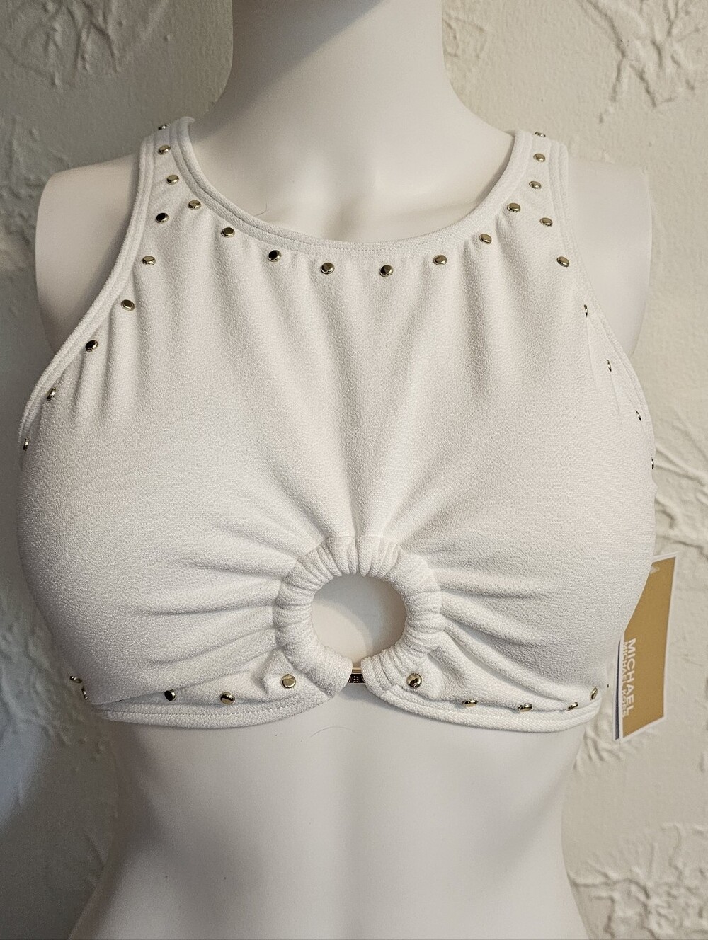 Studded Bikini Halter Top Women's NWT Medium Kors